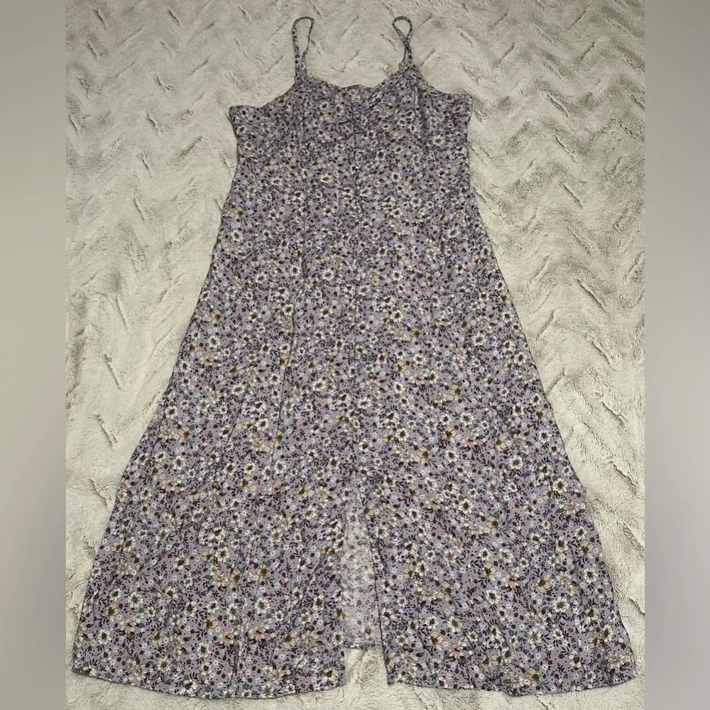 SO Button Front Floral Sleeveless Maxi Cami Junior’s Dress - Picture 6 of 11